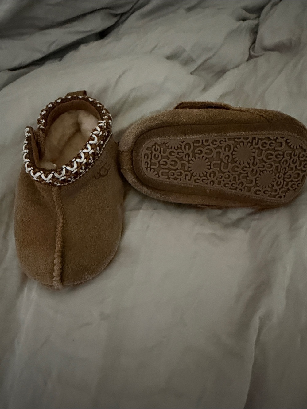 UGG Toddler Chestnut Sheepskin Moccasin Slippers- Never Worn
